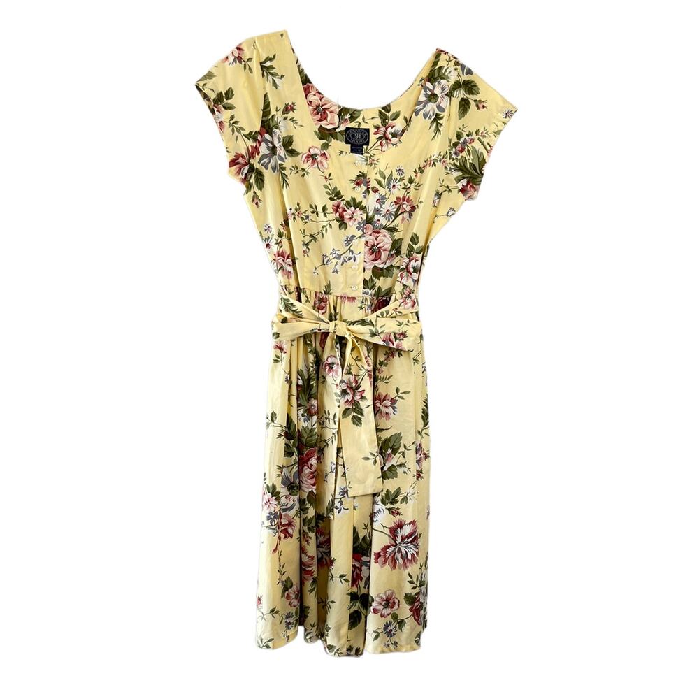 80s vintage Jennifer Moore floral swing dress - Picture 3 of 7